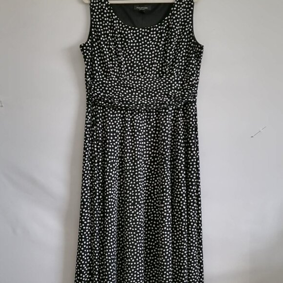 Perceptions Womens Black Sleeveless Polka Dot Witchy Fit & Flare Dress Size 18 - Picture 1 of 7